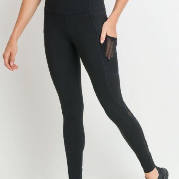 Black Highwaist Ziggy Zag Pocket Full Leggings - Picture 2 of 5